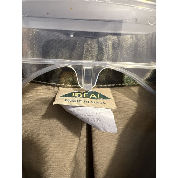 VTG Ideal Men L Khaki Camo Trim, Short Sleeve Canvas Hunting/Shooting Shirt NEW! - Picture 3 of 8